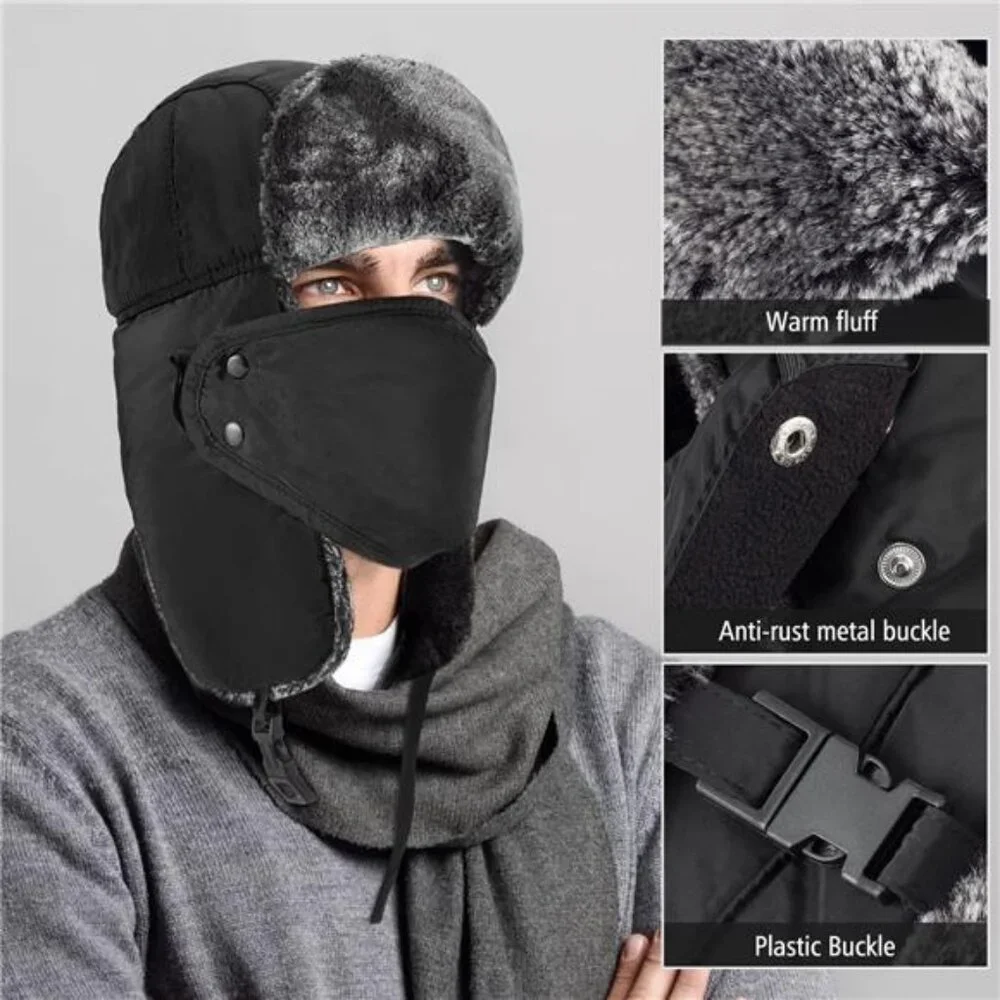 Winter Hats for Women Men Trapper Ushanka Hat with Ear Flaps Warm